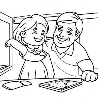 Oyunlu Baba Ve Kiz Boyama Sayfasi 119064-54112