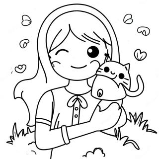 Kedi Ile Buyuleyici Kiz Boyama Sayfasi 119605 54534