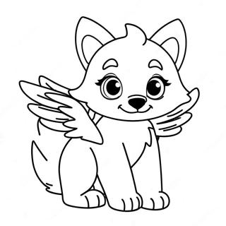 Renkli Kanatli Sevimli Bebek Kurt Boyama Sayfasi 120938-55570