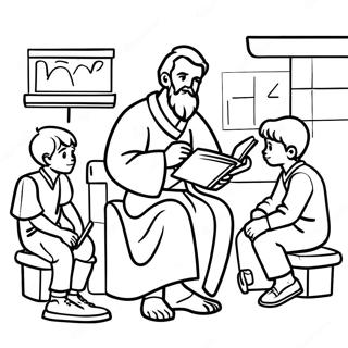 Havari Pavlusun Cocuklara Ogretmesi Boyama Sayfasi 121094 55892