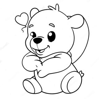 Winnie The Pooh Buyuk Bir Kalp Ile Boyama Sayfasi 121270-55999