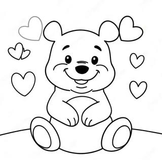 Kalplerle Cevrili Winnie The Pooh Boyama Sayfasi 121272-56005