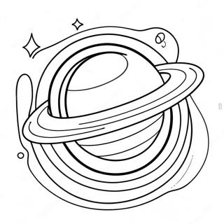 Halkali Renkli Saturn Boyama Sayfasi 121374-56079