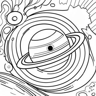 Halkali Renkli Saturn Boyama Sayfasi 121374-56080