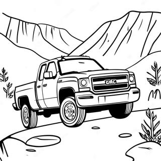 Dag Yolunda Gmc Kamyon Boyama Sayfasi 121402-56106