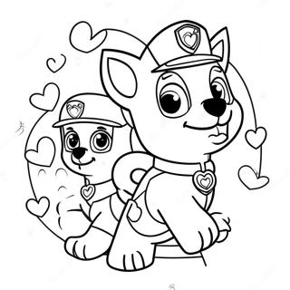 Paw Patrol Sevgililer Günü Boyama Sayfaları