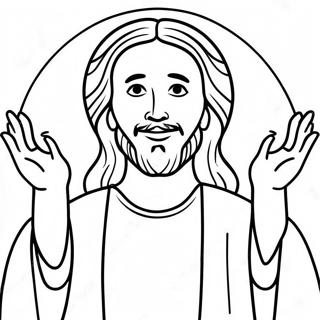 Acik Kollariyla Mutlu Isa Boyama Sayfasi 122069 56629