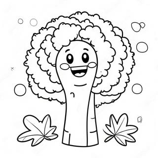 Gulumseyen Sevimli Brokoli Boyama Sayfasi 122555 57063