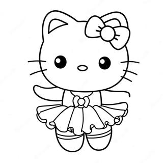 Sevimli Tutulu Hello Kitty Boyama Sayfasi 122659 57142
