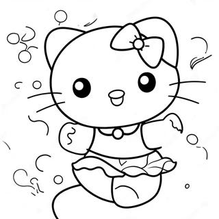 Hello Kitty Balerin Konturu Boyama Sayfaları