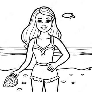 Plajda Bibble Barbie Boyama Sayfasi 122943-57361