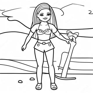 Plajda Bibble Barbie Boyama Sayfasi 122943-57362