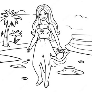 Plajda Bibble Barbie Boyama Sayfasi 122943-57364