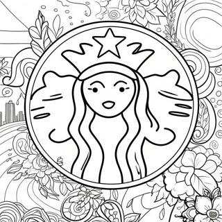 Sevimli Starbucks Logosu Boyama Sayfasi 123173-57540