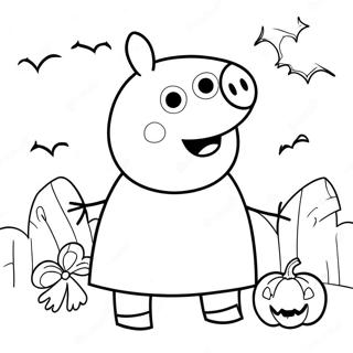 Peppa Pig Cadılar Bayramı Boyama Sayfaları