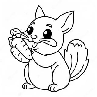 Mutlu Sinsilla Havuc Yiyor Boyama Sayfasi 123946-58144