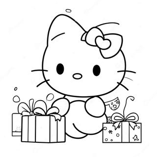 Sevimli Hello Kitty Noel Hediyeleri Boyama Sayfasi 124125-58286