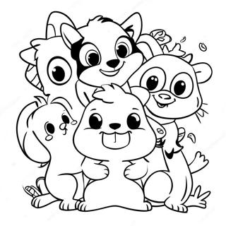 Komik 90lar Cizgi Film Hayvanlari Boyama Sayfasi 125697 59594
