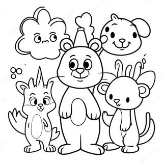 Komik 90lar Cizgi Film Hayvanlari Boyama Sayfasi 125697 59595