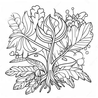 Detayli Bir Bitkinin Yasam Dongusu Sulu Boya Sayfasi 125876 59732