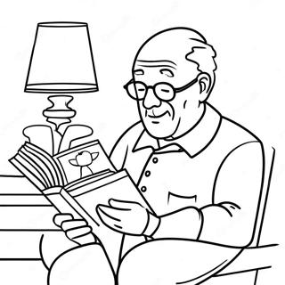 Bilge Dede Kitap Okurken Boyama Sayfasi 126264-60031