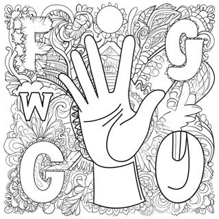 Ayrintili Isaret Dili Alfabesi Boyama Sayfasi 126445 60173