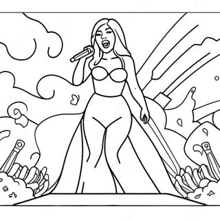 Lady Gaga Sahne Performansi Boyama Sayfasi 126599 60289