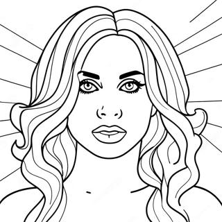 Renkli Saclari Olan Lady Gaga Boyama Sayfasi 126600-60296