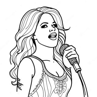 Shakira Sahne De Sarki Soylerken Boyama Sayfasi 127012 60607