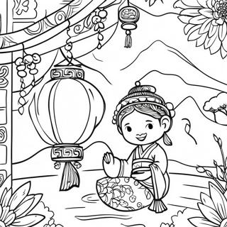 Renkli Asya Festivalleri Boyama Sayfasi 127167-60729