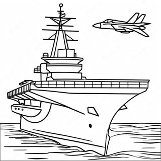 Jetlerle Ucak Gemisi Boyama Sayfasi 127195-60759