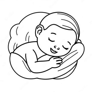 Uyuyan Yeni Dogan Bebek Boyama Sayfasi 127348 60872