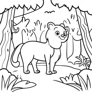 Renkli Orman Hayvani Habitati Boyama Sayfasi 127732 61295