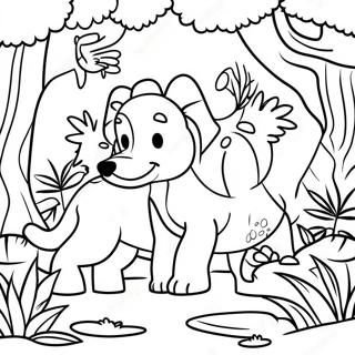 Renkli Orman Hayvani Habitati Boyama Sayfasi 127732 61296