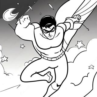 Gece Kanadi Gece Gokyuzunde Ucarken Boyama Sayfasi 127967-61485