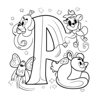 Renkli Disney Alfabesi Boyama Sayfasi 128044-61542