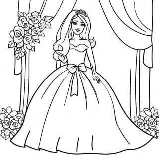 Ciceklerle Sirin Dugun Barbie Boyama Sayfasi 128403 61821