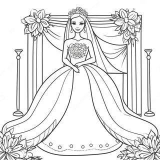 Ciceklerle Sirin Dugun Barbie Boyama Sayfasi 128403 61823