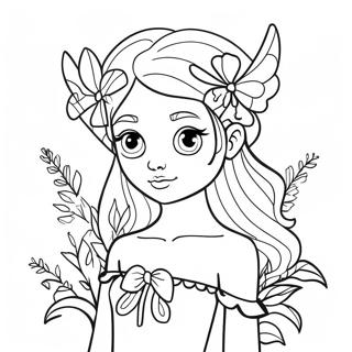 Karanlik Gotik Peri Ciceklerle Boyama Sayfasi 128534-61927