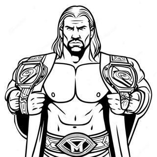 Dinamik Triple H Iki Kemeri Tutuyor Boyama Sayfasi 128793-62121