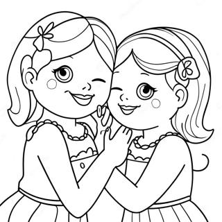 Oyunlu Kiz Kardesler Boyama Sayfasi 128818-62138
