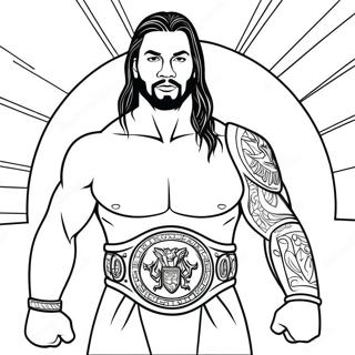 Sampiyonluk Kemeri Ile Roman Reigns Boyama Sayfasi 129429-62620