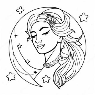 Yildizlarla Sik Ay Tanricasi Boyama Sayfasi 129685-62816