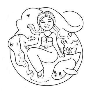 Sirin Hayvanlarla Ay Tanricasi Boyama Sayfasi 129688 62826