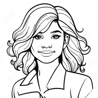 Sik Saclariyla Zendaya Boyama Sayfasi 130767-63664