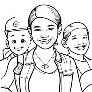 Arkadaslariyla Gulumseyen Zendaya Boyama Sayfasi 130768-63666