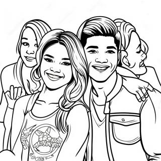 Arkadaslariyla Gulumseyen Zendaya Boyama Sayfasi 130768-63667