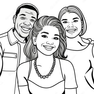 Arkadaslariyla Gulumseyen Zendaya Boyama Sayfasi 130768-63668