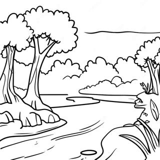 Gizemli Nehir Kiyisi Boyama Sayfasi 131797 64455
