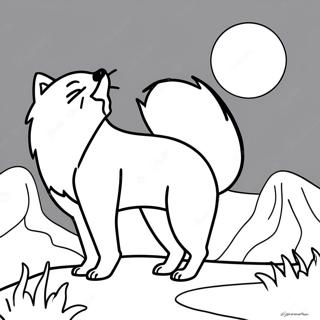 Aya Uluyan Gorkemli Kutup Tilkisi Boyama Sayfasi 131824 64479